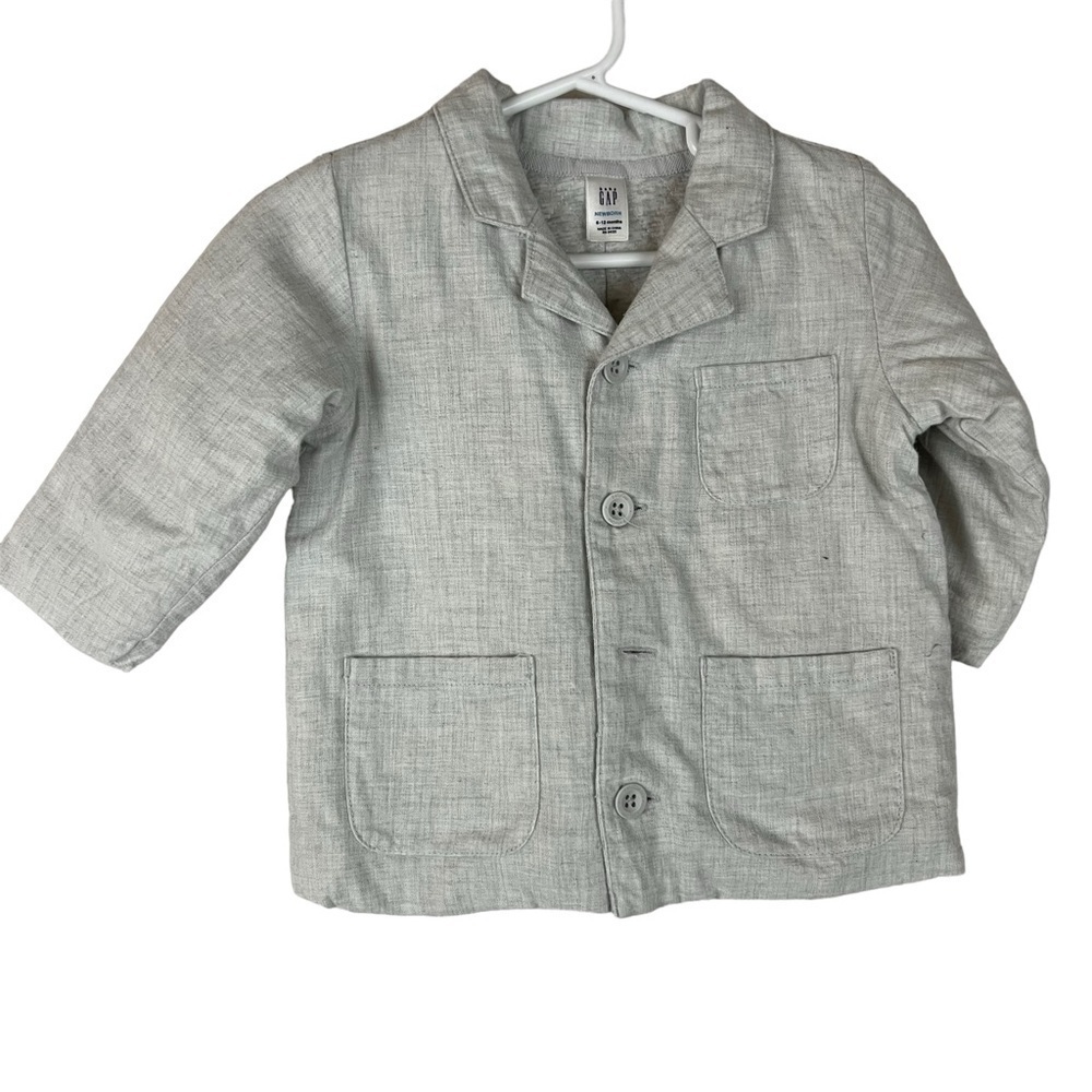Baby Gap Newborn Gray Quilted Blazer Jacket 6-12 Months Preppy Staple Event‎